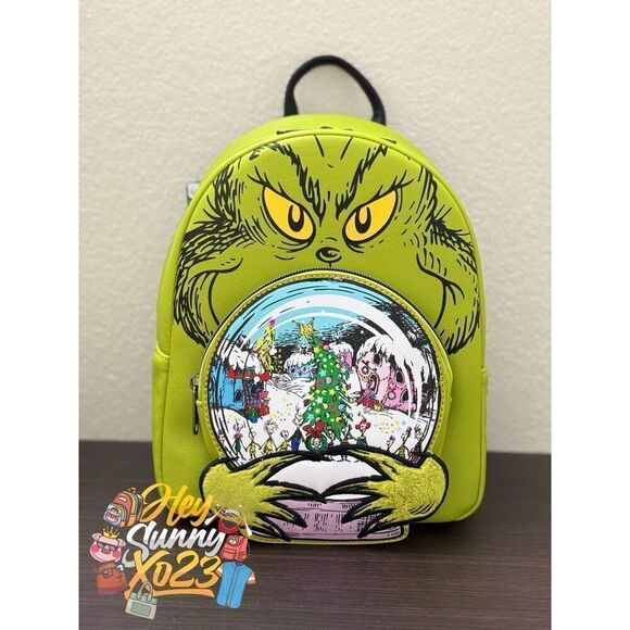 Loungefly How The Grinch Stole Christmas Snow Globe GITD Mini Backpack Set main image 9